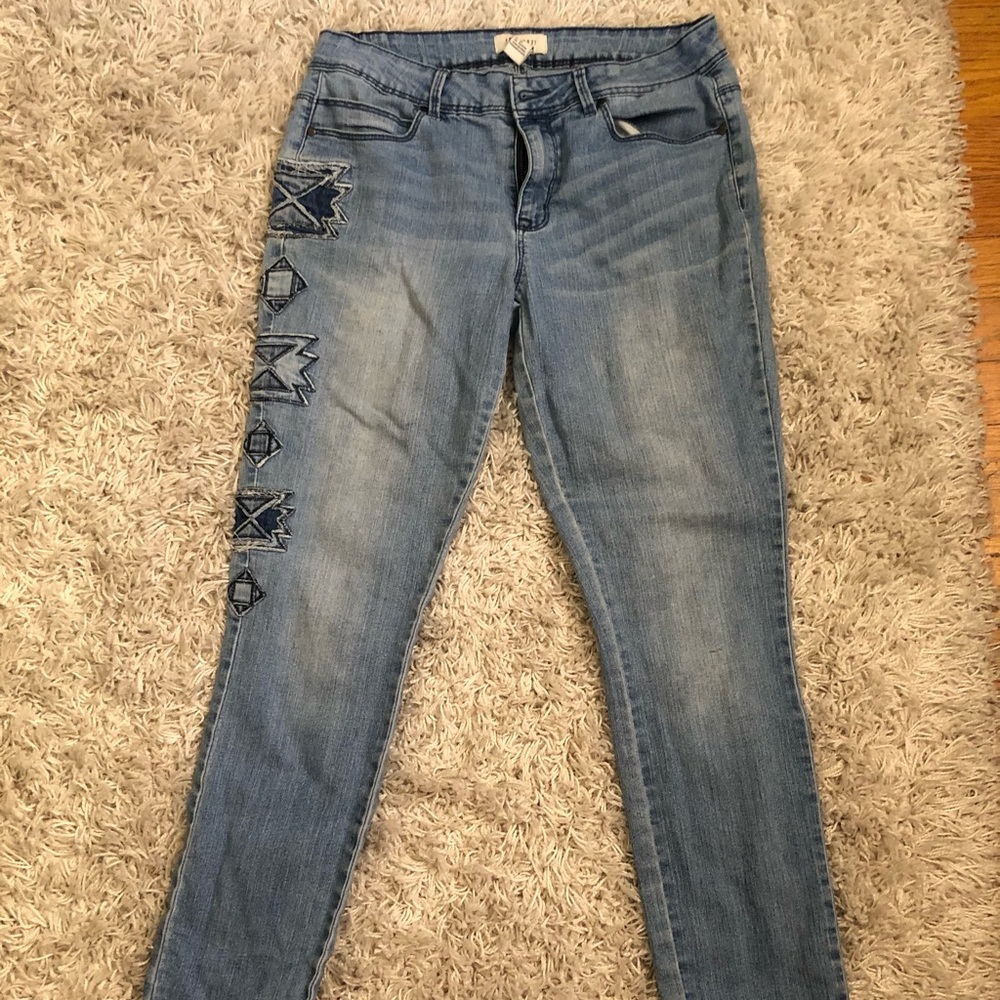 Tribal printed jeans